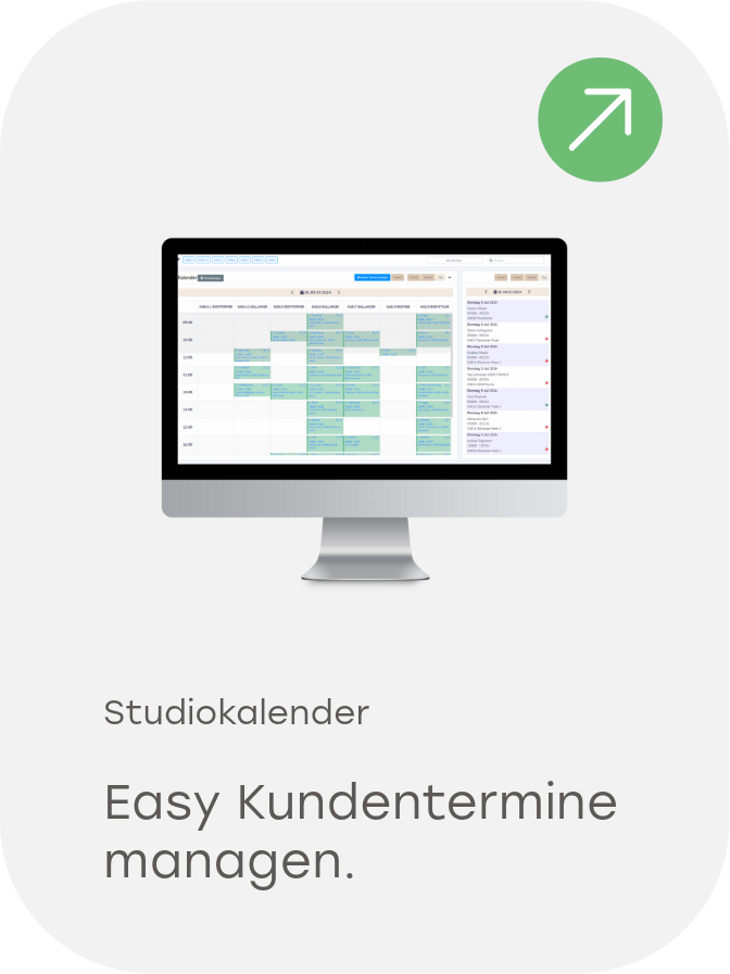 Intelligenter Studiokalender zur Terminplanung und zum Kundenmanagement