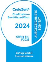 SunUp GmbH - Creditreform Bonitätszertifikat