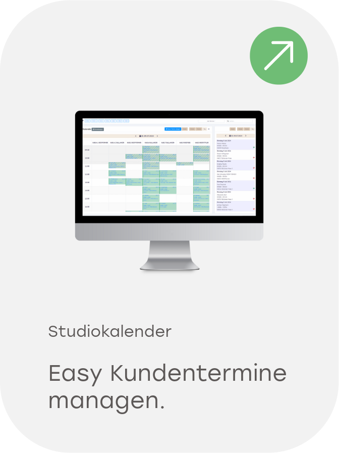 Intelligenter Studiokalender zur Terminplanung und zum Kundenmanagement
